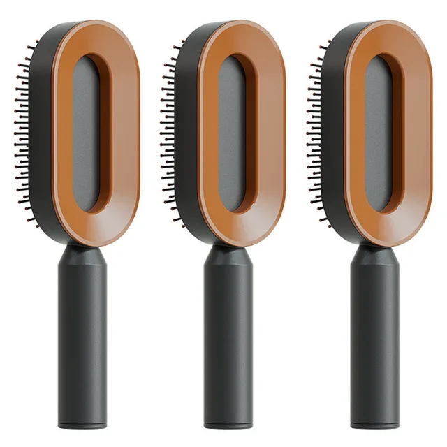 Self Cleaning Hair Brush For Women One key Cleaning Hair Loss Airbag Massage Scalp Comb Anti Static Hairbrush Set Q - Shop at LoveMi