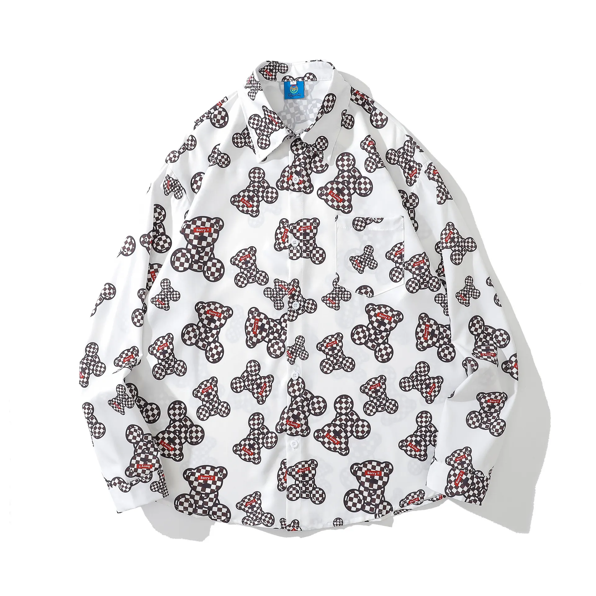 Loose Japanese Retro Couple Shirts For Men And Women - White