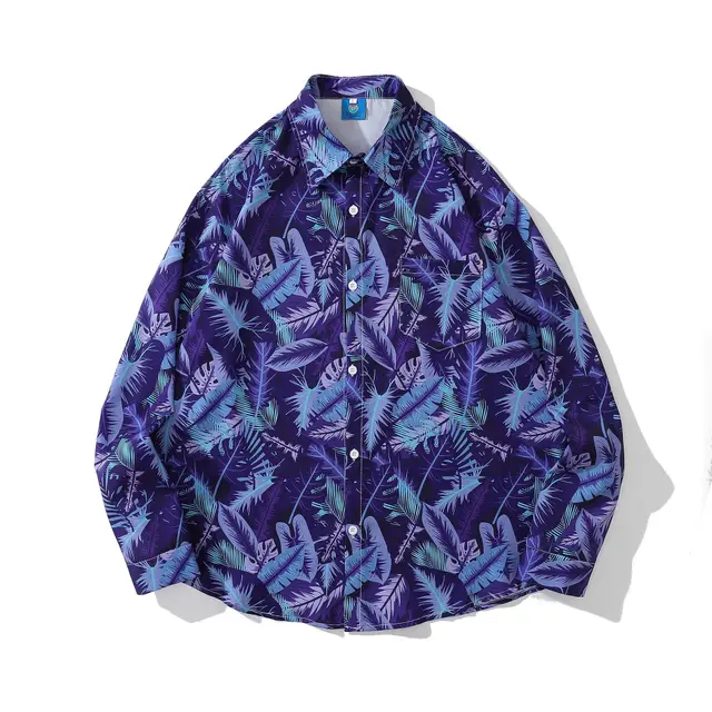 Loose Design Small Couples Casual Shirts Dark Blue X2212 - Shop at LoveMi