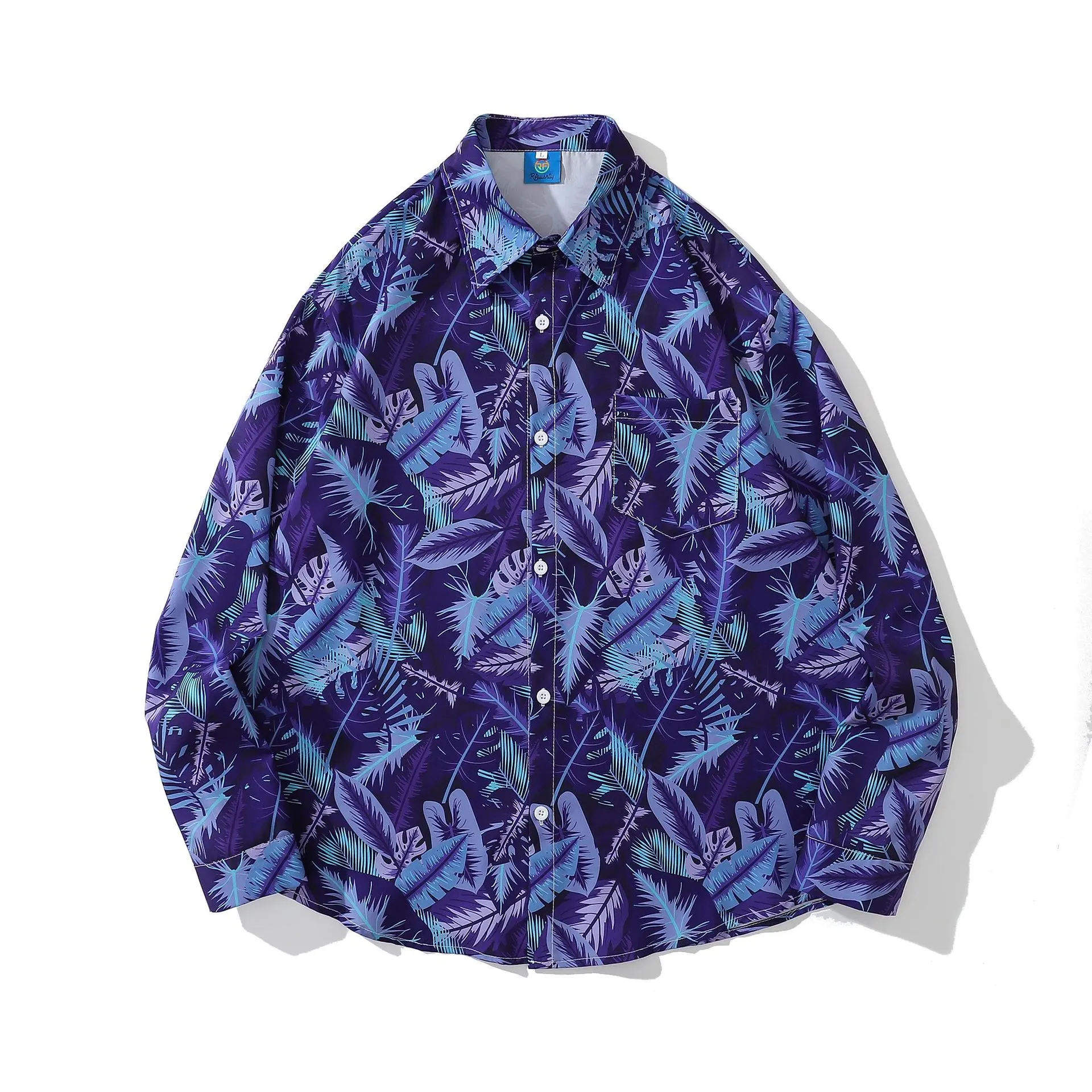 Loose Design Small Couples Casual Shirts - Dark Blue X2212