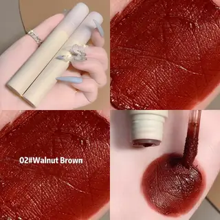 Lip Mud Lip Lacquer Student Plain Matte Finish Velvet No Stain On Cup No Fading White Good-looking Lipstick - 02 Walnut Color