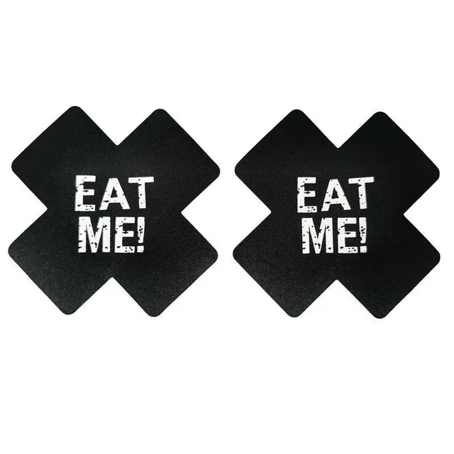 Disposable X shaped Printing Sexy Breast Pad Cross shaped Sexy Anti emptied US Chest Paste Black Eat Me - Shop at LoveMi