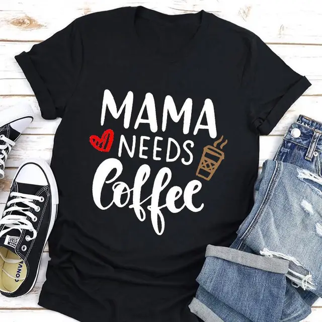 New Mama Needs Coffee Short Sleeve T shirt Women Zy0958 - Shop at LoveMi