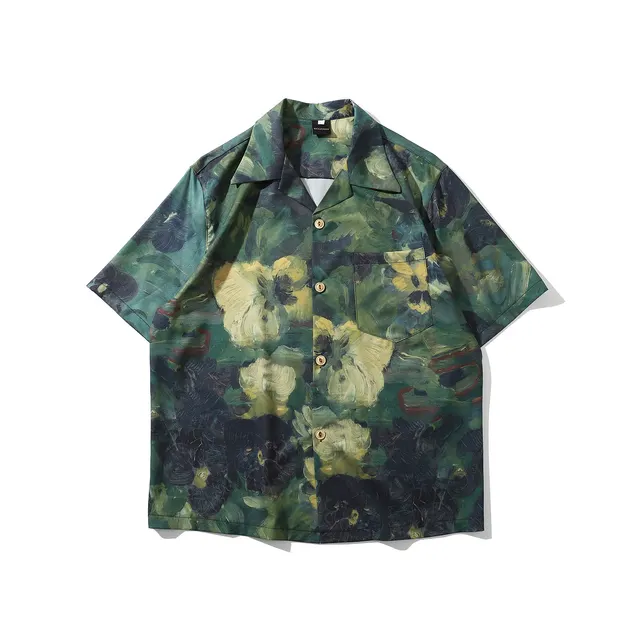 Women's Design Contrast Color Long Sleeve Shirt Green - Shop at LoveMi