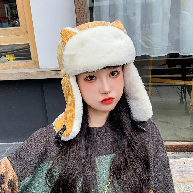 Cat Ears Korean Style Cute Autumn And Winter Warm Hat - Yellow