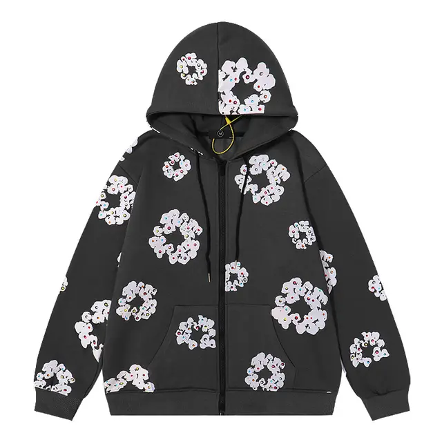 Snowflake Diamond Cardigan Fleece Sweater Jacket Dark Grey - Shop at LoveMi