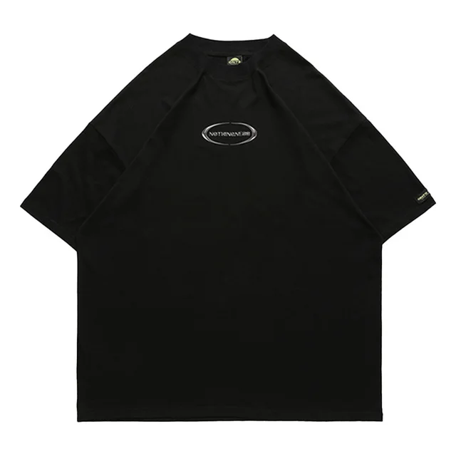Niche Design Dark Print Short Sleeve T Shirt Black - Shop at LoveMi