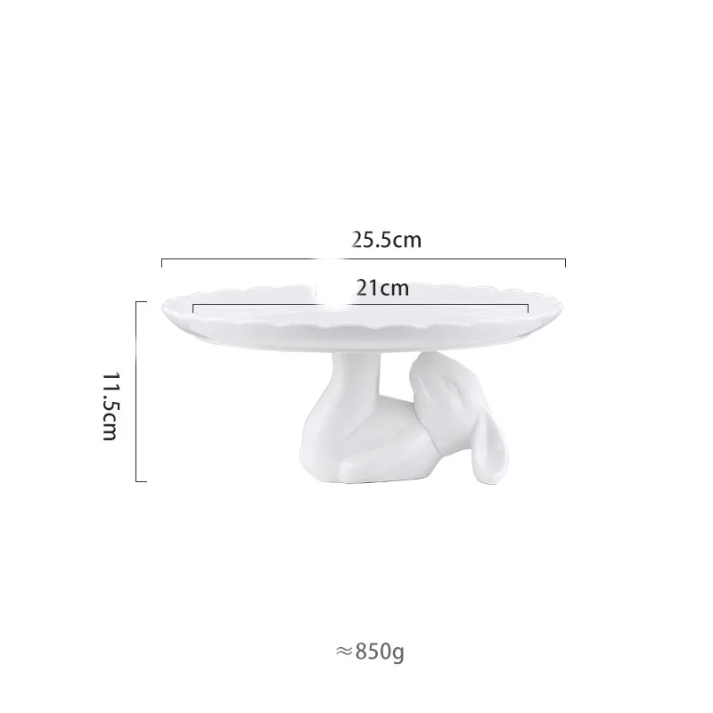 Nordic Ceramic Bunny Cake Pan Dessert Stand Lying Rabbit Large - Shop at LoveMi