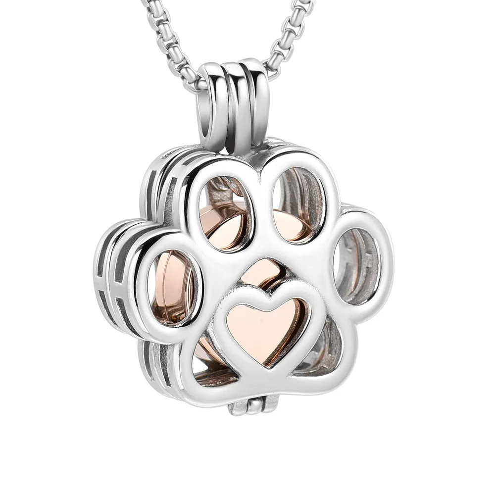Stainless Steel Hollow Urn Pendant Memorial Necklace Rose Gold - Shop at LoveMi