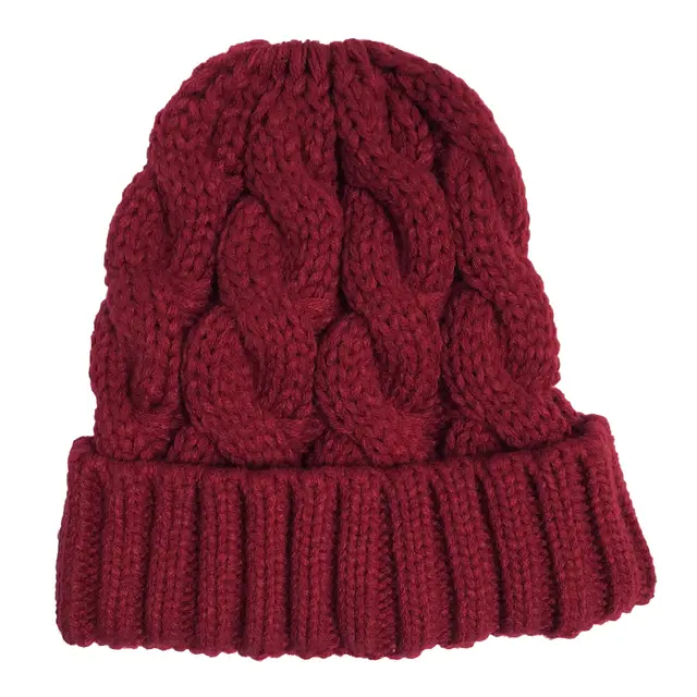 Trendy Curled Monochrome Wool Thermal Hat Red - Shop at LoveMi