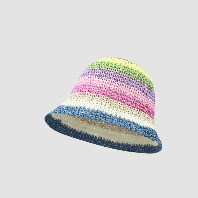 Rainbow Summer Sunscreen Sun Hat Seaside Beach Blue - Shop at LoveMi
