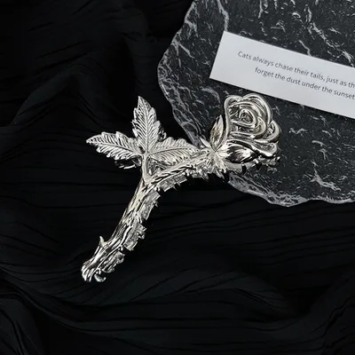 Women's Cool Style Metal Rose Hair Clip Silver - Shop at LoveMi