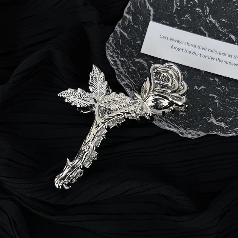 Women's Cool Style Metal Rose Hair Clip Silver - Shop at LoveMi