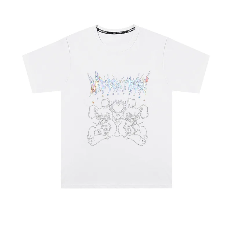 Butterfly Pattern Fashion Brand Short Sleeve T shirt Women's Comfortable Loose Style Top Women 2 Style - Shop at LoveMi