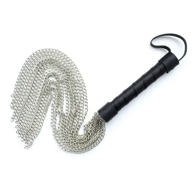 Leather Handle Chain Whip Stage Props Black - Shop at LoveMi