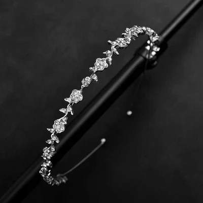 Alloy Small Flower Diamond Headband Silver - Shop at LoveMi