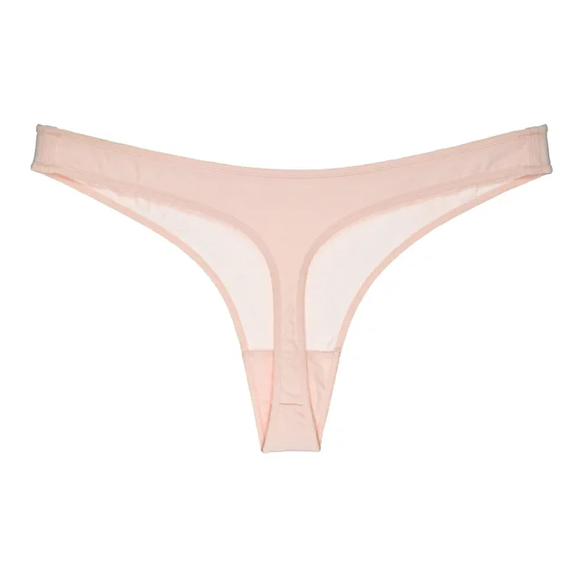 Women's Cotton Underwear Low Waist Sports T back Seamless Highly elastic Plus Size Underwear Pink - Shop at LoveMi