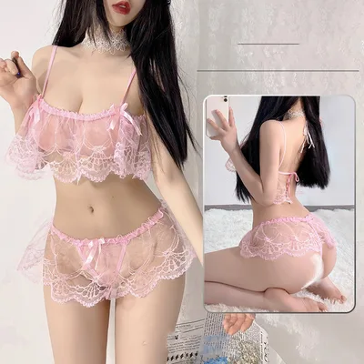 Women's Pure Desire Temptation Uniform Tube Top Split Suit Pink - Shop at LoveMi