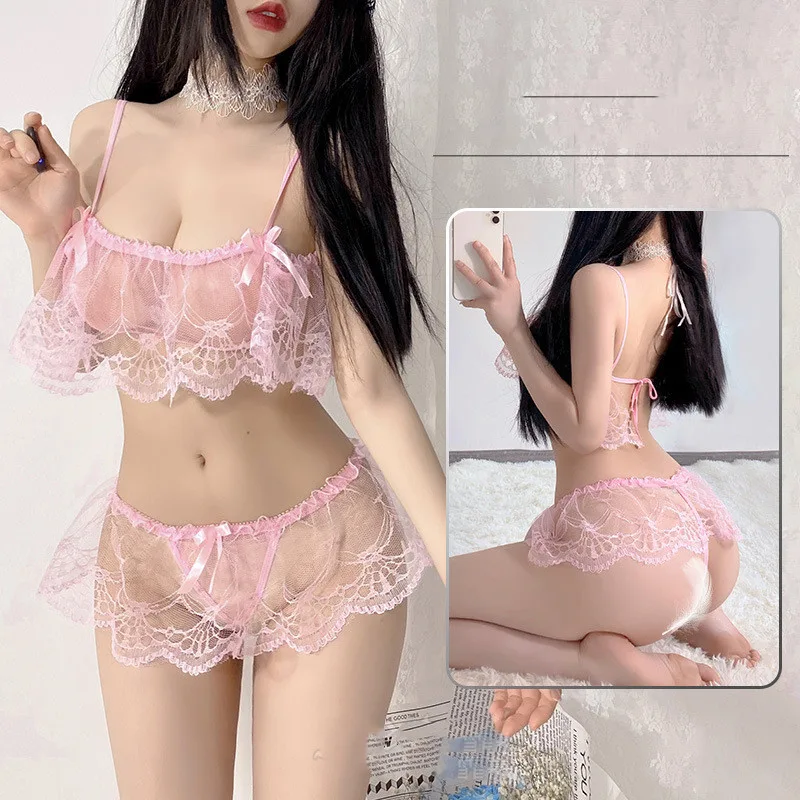 Women's Pure Desire Temptation Uniform Tube Top Split Suit - Pink
