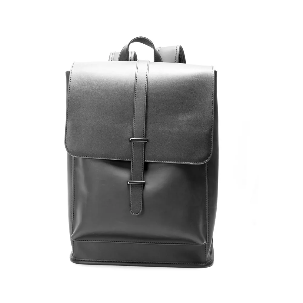 Men's Retro Crazy Horse PU Leather Large Capacity Backpack Black - Shop at LoveMi