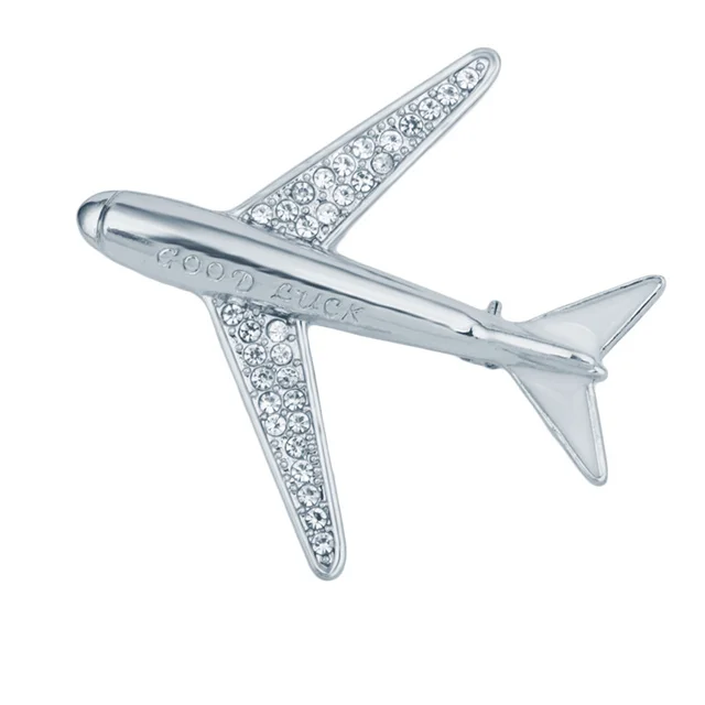 Men's Fashion Simple Geometric Airplane Brooch Silver - Shop at LoveMi