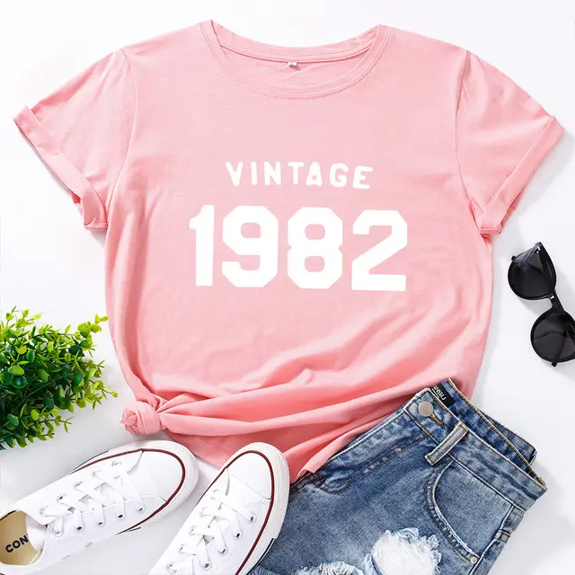 Women's Loose Round Neck Short Sleeve T shirt Pink - Shop at LoveMi