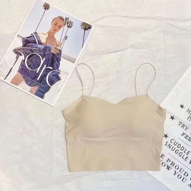 Ice Silk Oil Painting Girl Beautiful Back Camisole Without Trace Color - Shop at LoveMi