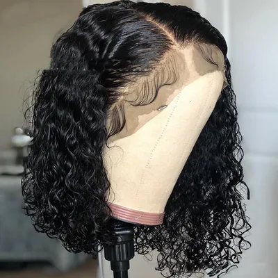 New Hot European And American Front Lace Wig Medium Black African Small Curly Short Curly Hair 20 Inches - Shop at LoveMi