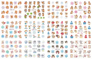 Nail Art Large Watermark Stickers Beach Tropical Rainforest Love Abstract Stickers BN1957-2376 - Bn1957 1968
