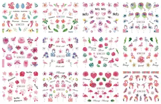 Nail Art Large Watermark Stickers Beach Tropical Rainforest Love Abstract Stickers BN1957-2376 - Bn2329 2340