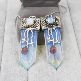 Crystal Sword Solid Color Pendant - Opal