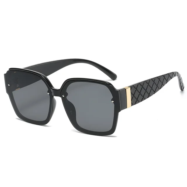 New Trend Square Rice Nail Sunglasses Retro Mesh C01 Black - Shop at LoveMi