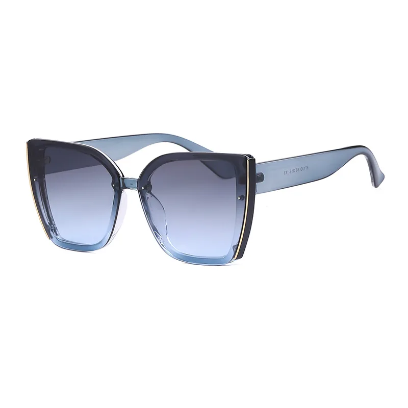 Women's Fashion New Large Frame Sunglasses - Blue