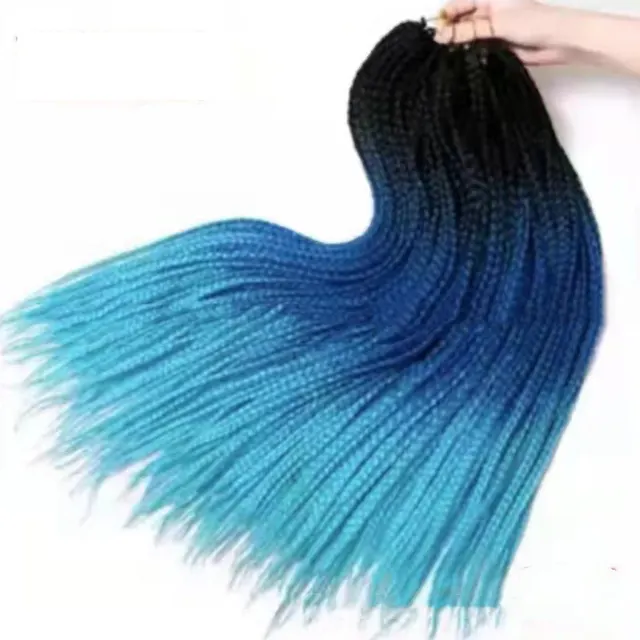 Women's Gradient Color Synthetic Fiber Braided Three Strand Wig T1Bdark Bluelight Blue - Shop at LoveMi