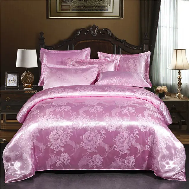 European Jacquard Quilt Cover Single And Double Silk Peony Flourishing Powder - Shop at LoveMi
