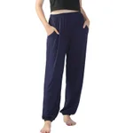High Waist Elastic Length Plus Fat Yoga Track Pants - Blue
