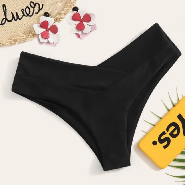 Women's Fashion Solid Color Bikini Swim Pants Black - Shop at LoveMi