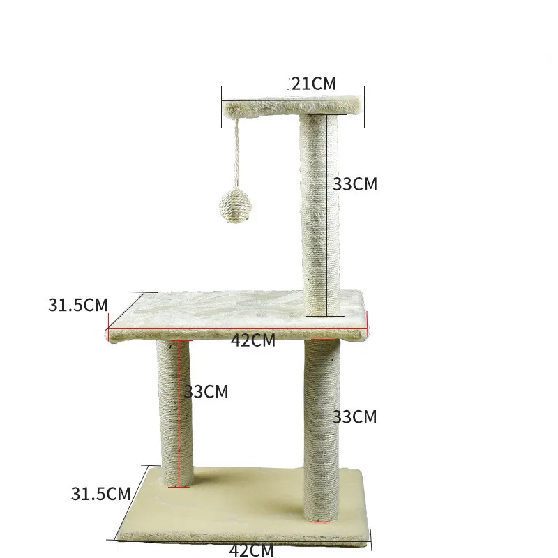 Cat Climbing Frame Litter Tree Integrated Grab Apricot - Shop at LoveMi