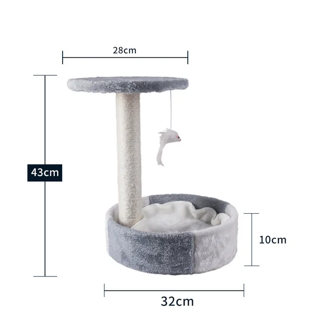 Cat Climbing Frame Litter Tree Integrated Grab Grey And White Disc - Shop at LoveMi