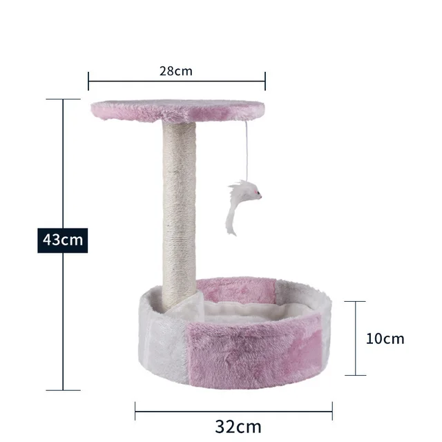 Cat Climbing Frame Litter Tree Integrated Grab Pink And White Disc - Shop at LoveMi