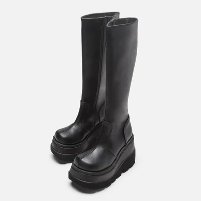 Gothic Platform Boots Biker Boots Black - Shop at LoveMi