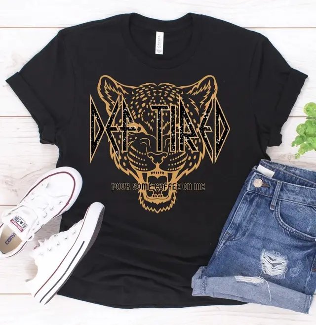 European And American Tiger Letter Fashion Round Neck Short Sleeves T shirt Black - Shop at LoveMi