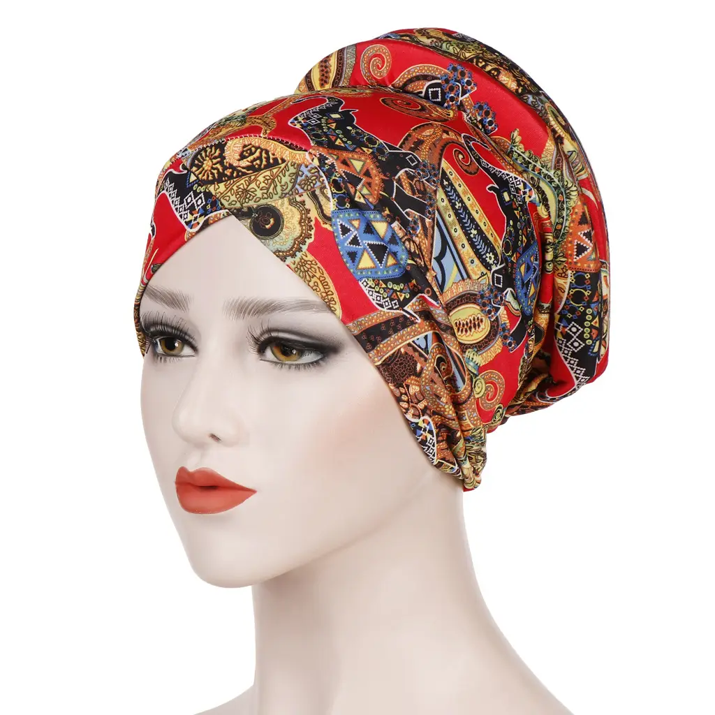 Back Sponge Hair Toe Cashew Flower Print - Big Red And Black