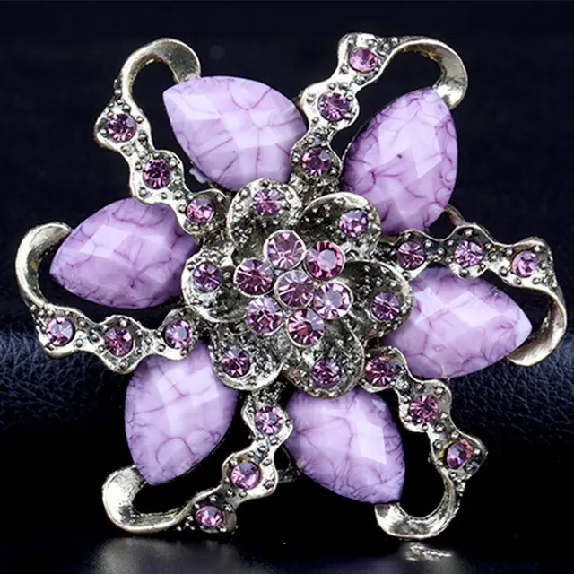 Brooch Vintage Corsage Manufacturers Geometric Female Purple - Shop at LoveMi