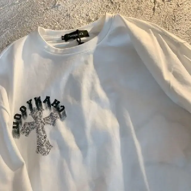 American style Retro Retro Cross Short sleeved T shirt Women's Ins Hip Hop Minority All match Couple Half Sleeve Top White - Shop at LoveMi