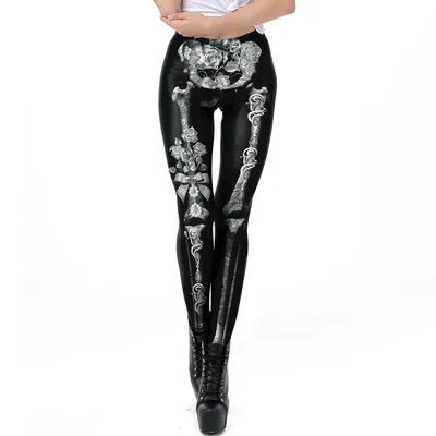 Halloween Costume Horror Ladies Skull Print Leggings 5 Style L - Shop at LoveMi