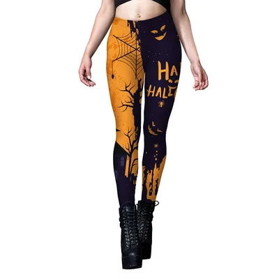European And American Women's Halloween Dark Style Printed Leggings B2301080 - Shop at LoveMi