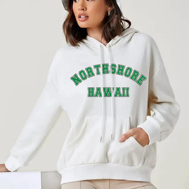 Trendy Women's Sweater Alphabet Personalized Print White - Shop at LoveMi