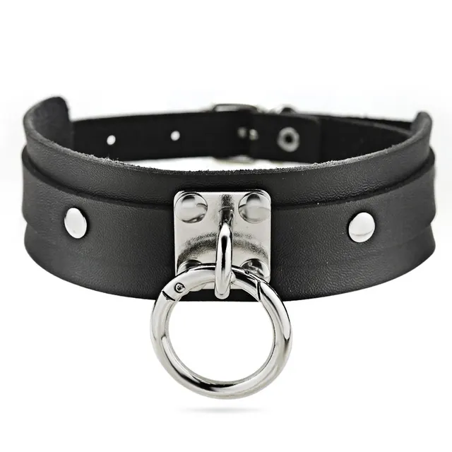New Leather Silver Punk Style Pu Leather Necklace Black - Shop at LoveMi