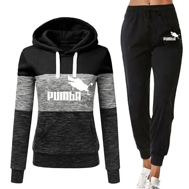 Long Sleeve Pants Sweater Casual Suit Jogging Suit Black And White - Shop at LoveMi